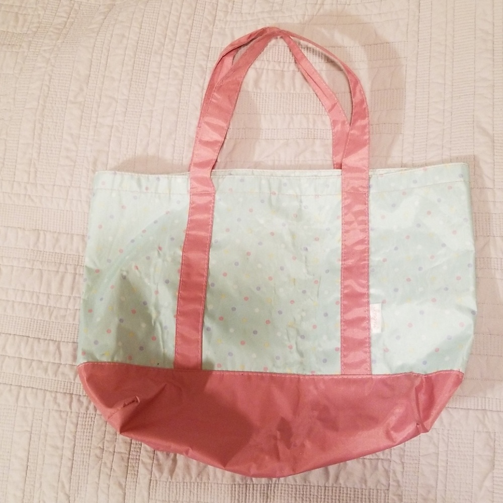 Pink and Blue Polka Dot Tote Bag